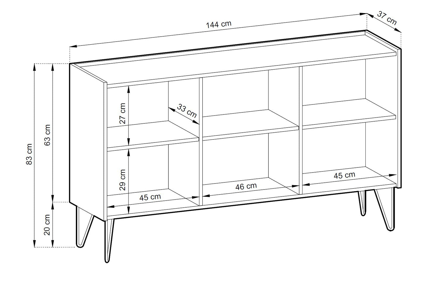 Harmony K-144 3-Door Dresser