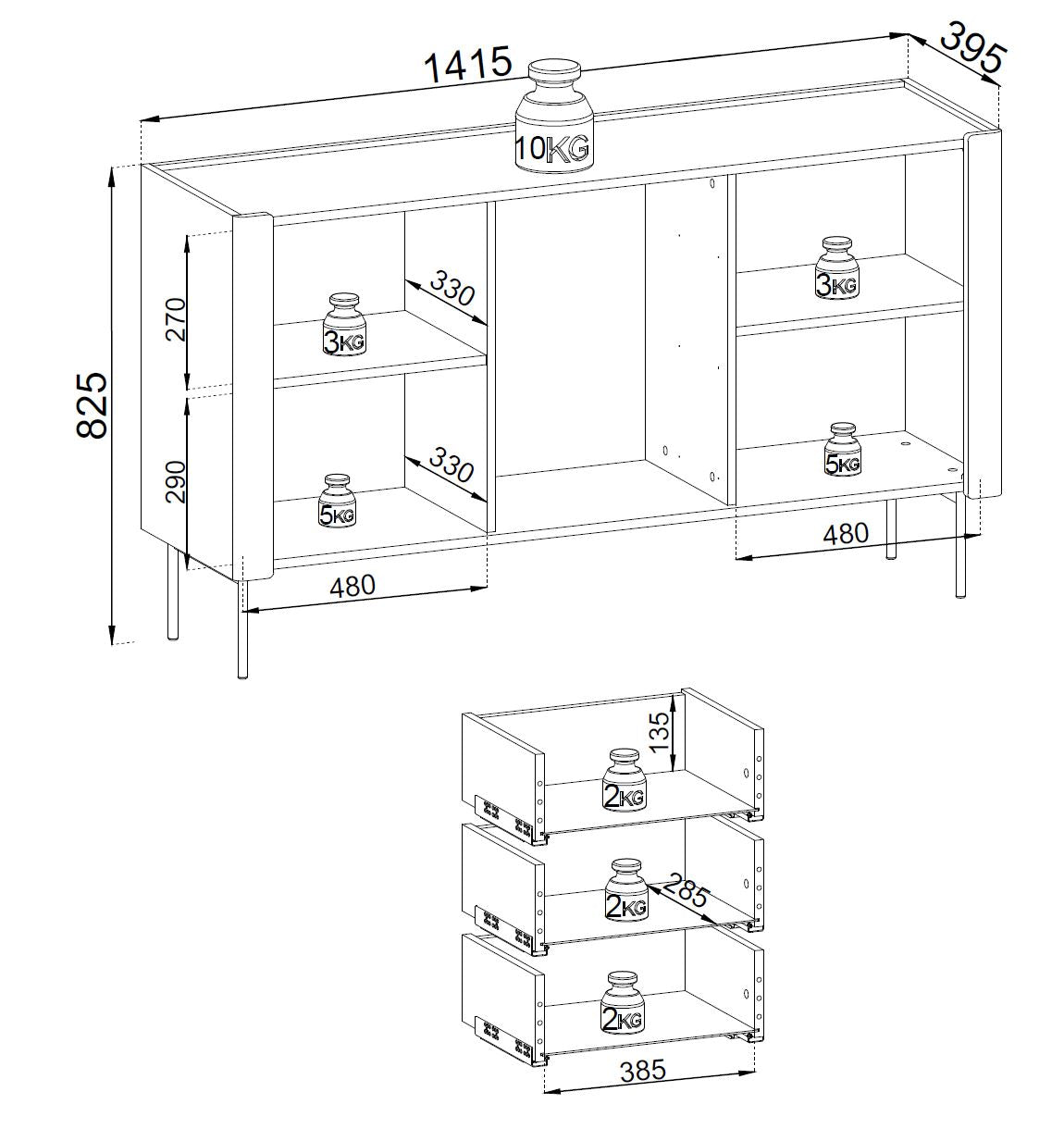 Wrap KSZ-144 Dresser with Drawers