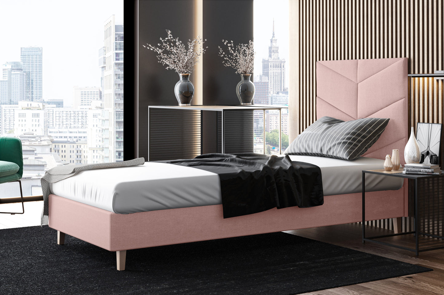 Likma Single Hotel Bed with Headboard
