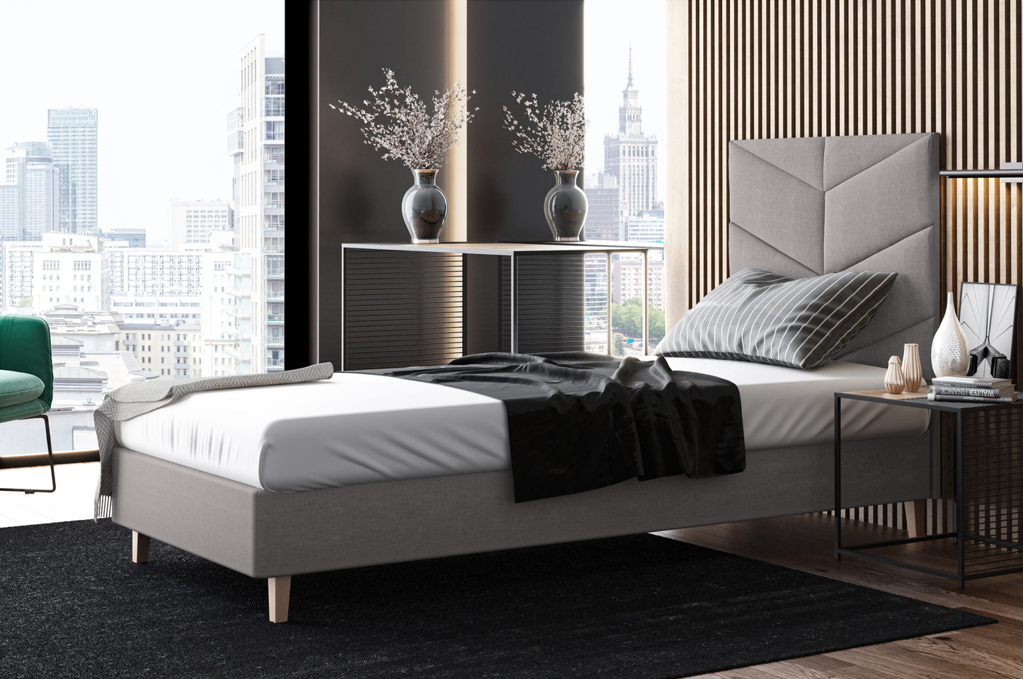 Likma Single Hotel Bed with Headboard