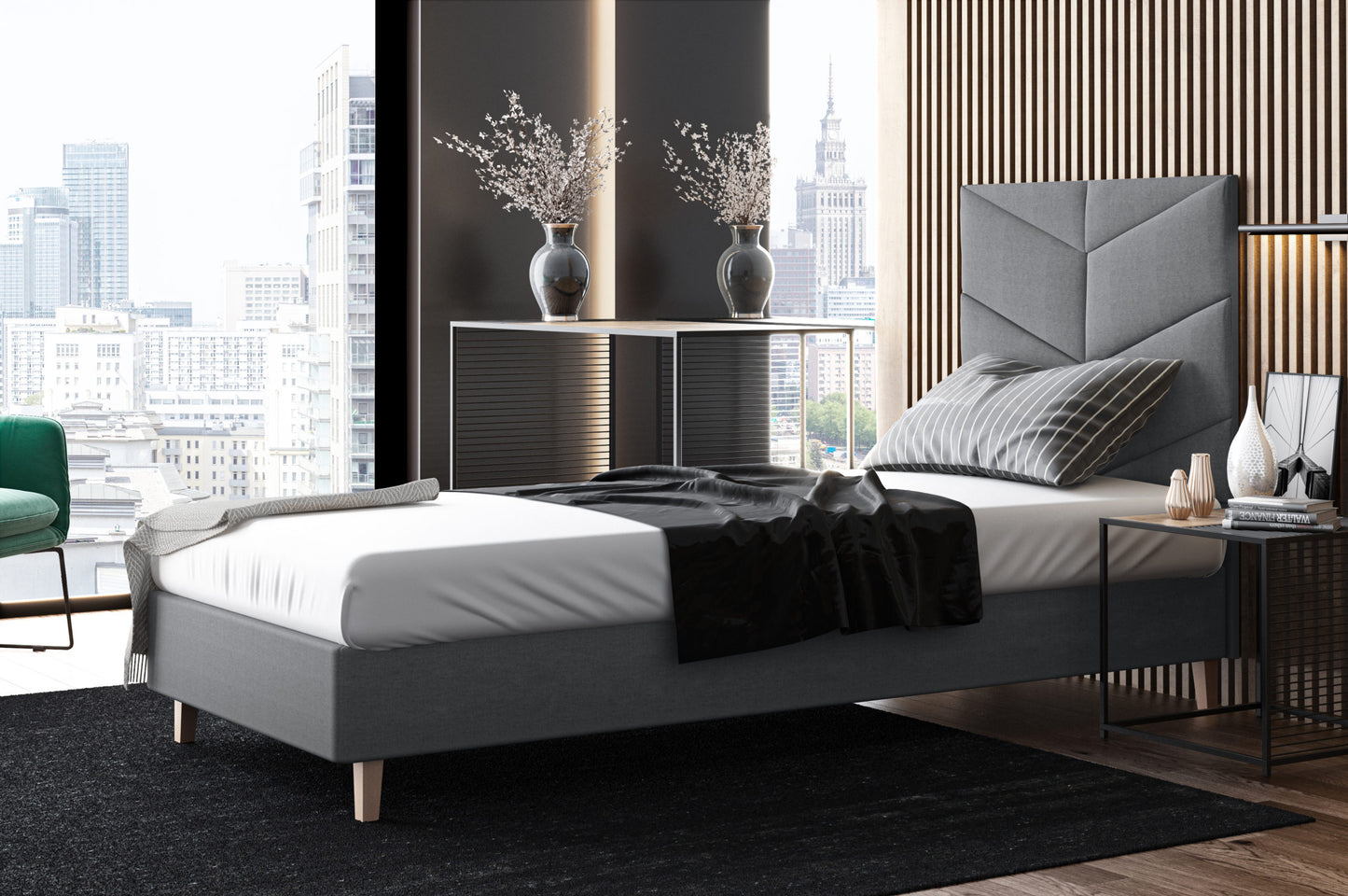 Likma Single Hotel Bed with Headboard