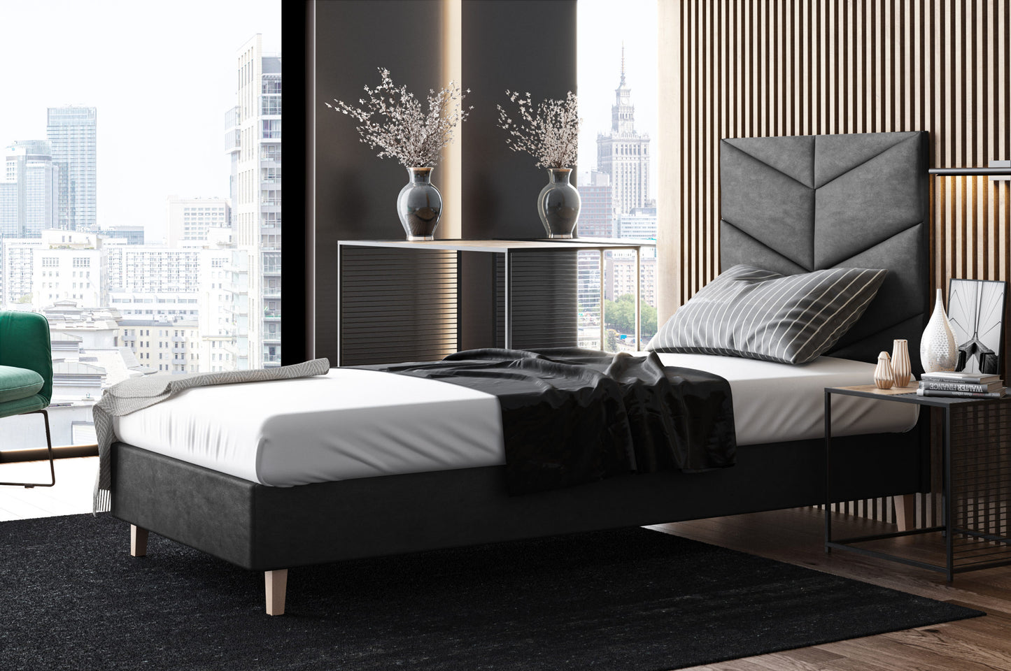 Likma Single Hotel Bed with Headboard