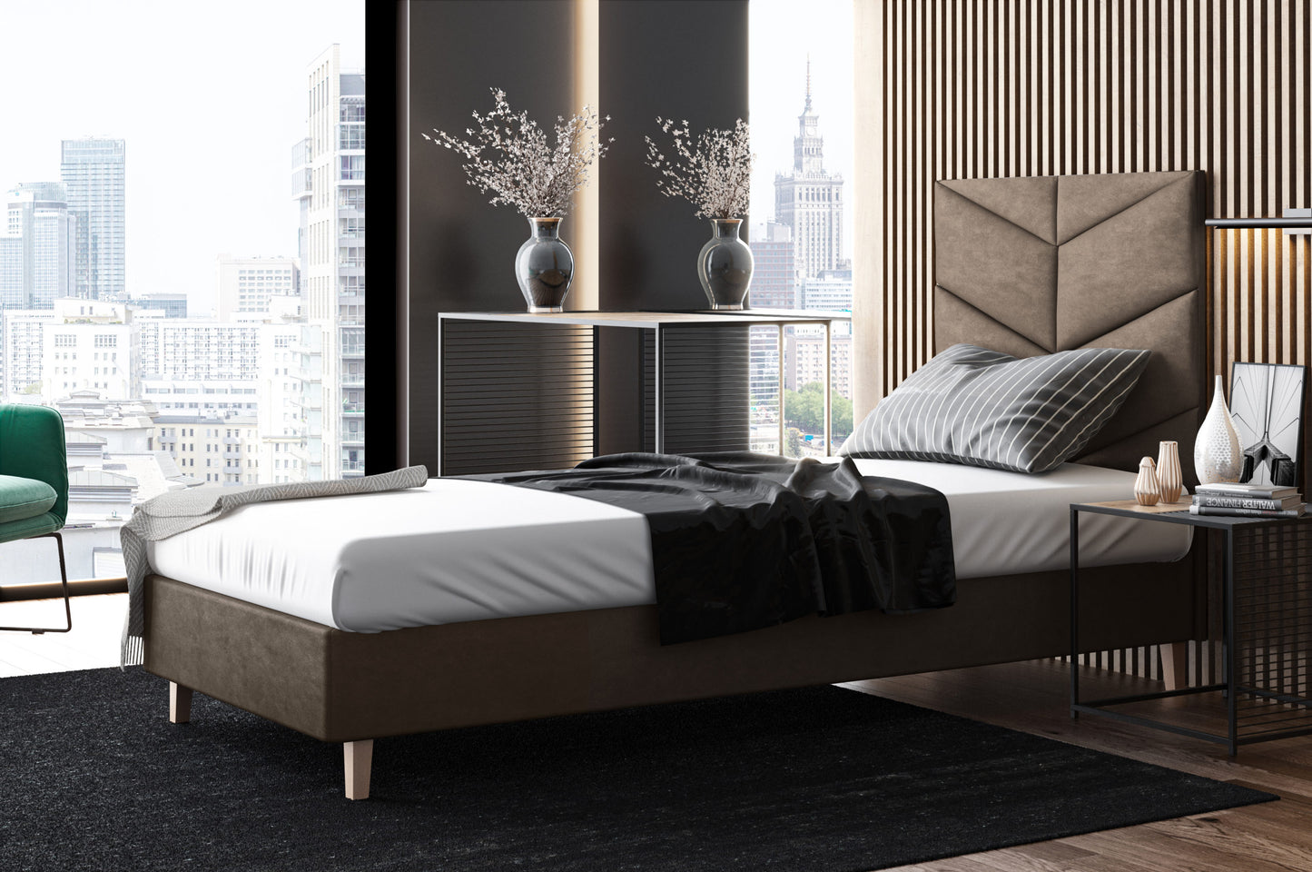 Likma Single Hotel Bed with Headboard
