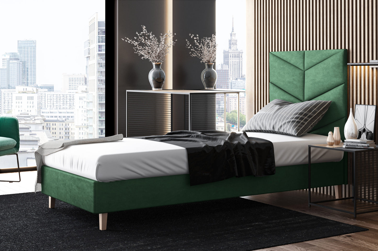 Likma Single Hotel Bed with Headboard