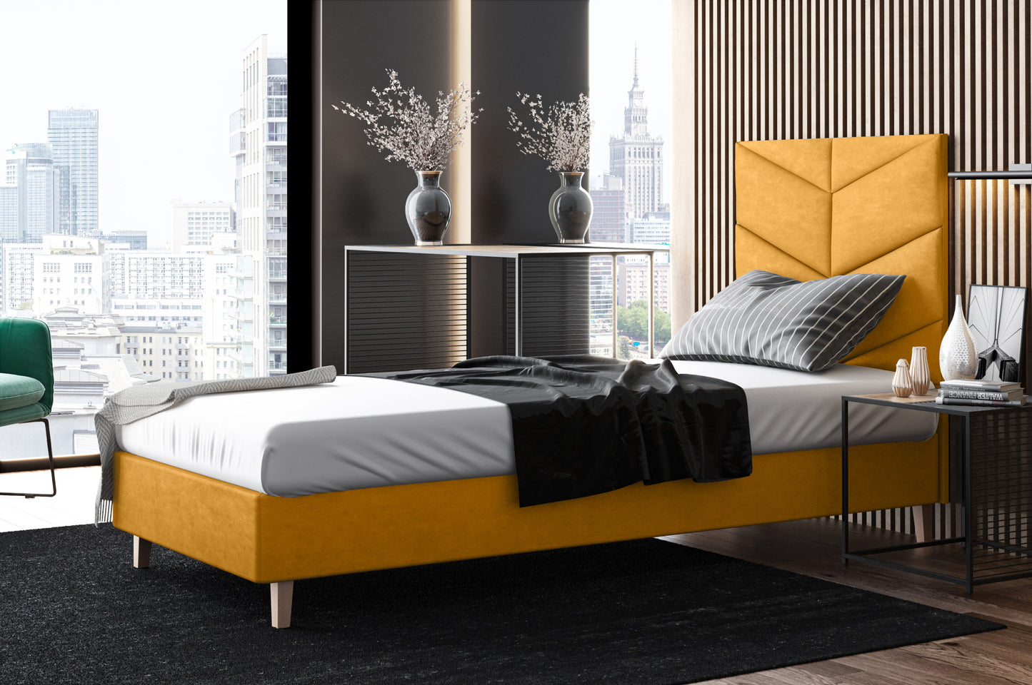 Likma Single Hotel Bed with Headboard