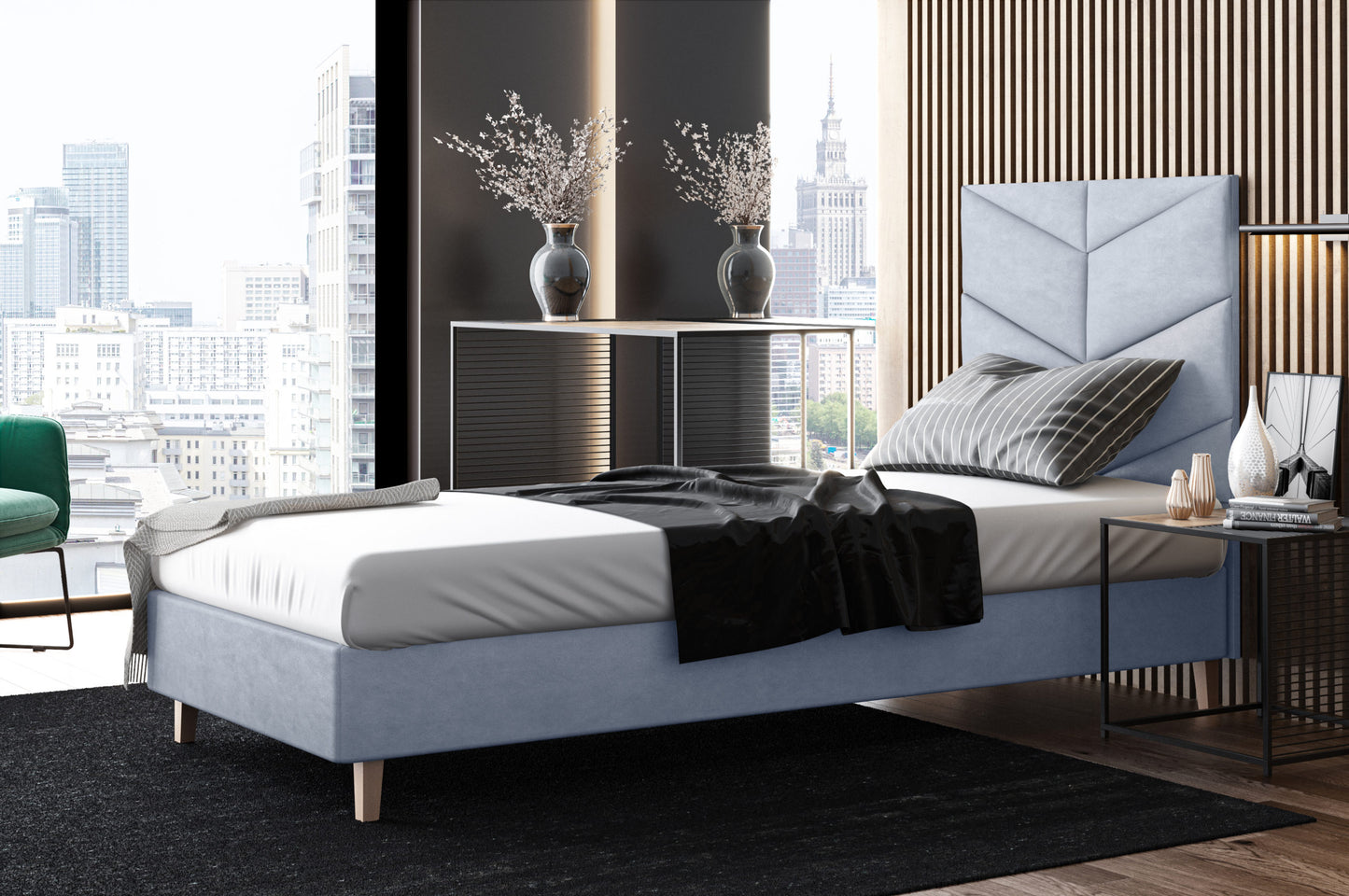 Likma Single Hotel Bed with Headboard