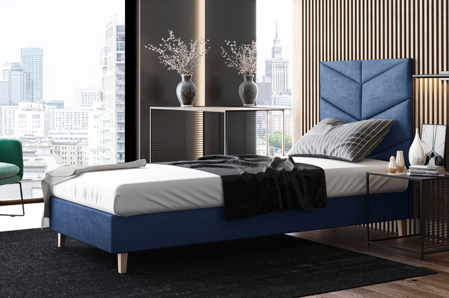 Likma Single Hotel Bed with Headboard