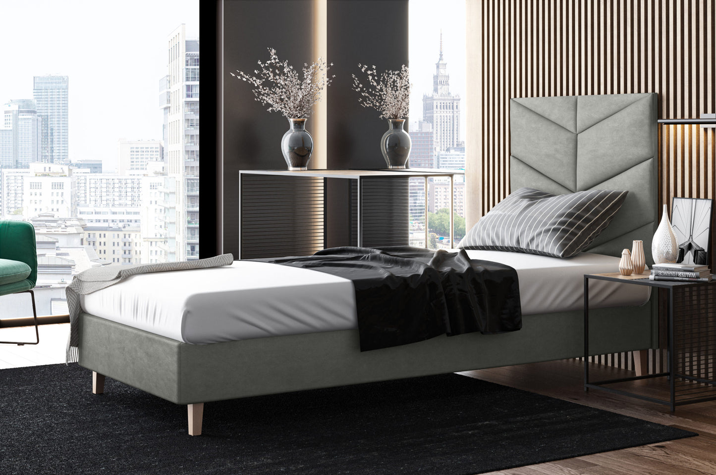 Likma Single Hotel Bed with Headboard