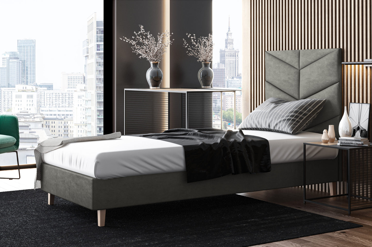 Likma Single Hotel Bed with Headboard
