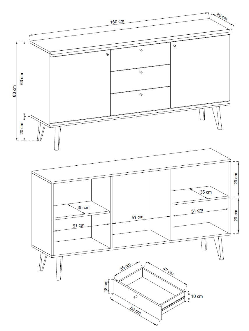 Primo Dresser with Drawers PKSZ-160