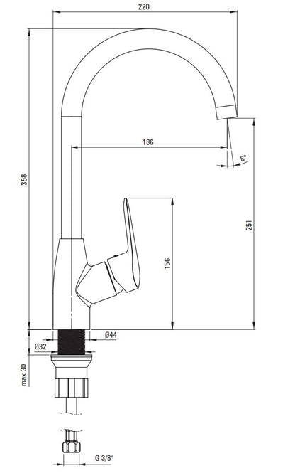 Chrome Kitchen Tap BMO_062M