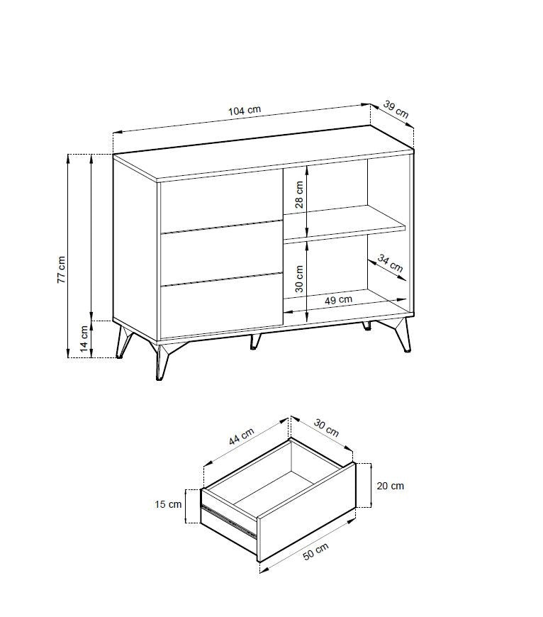 Diamond KSZ-104 Dresser with Drawers