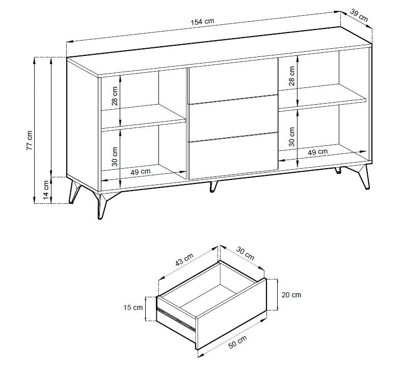 Diamond KSZ-154 Dresser with Drawers