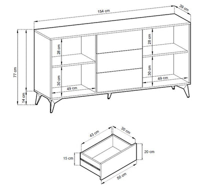 Diamond KSZ-154 Dresser with Drawers