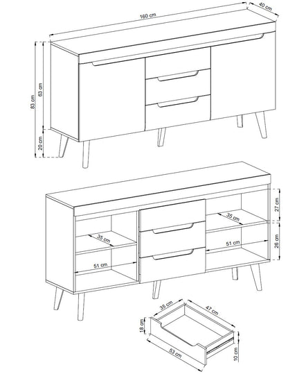 Nordi Artisan NKSZ-160 Dresser with Drawers