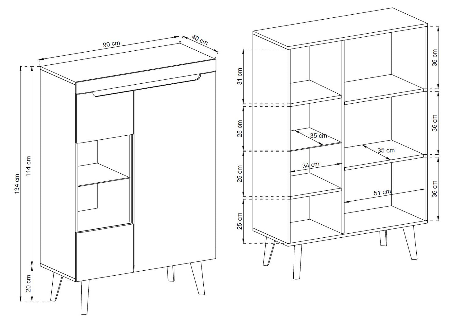 Nordi Display Cabinet NWT-90