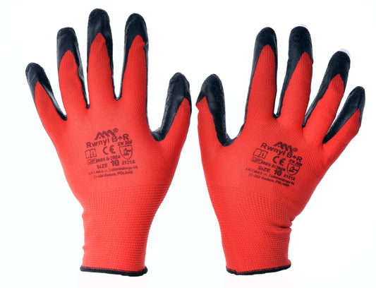 Latex Coated Gloves Black/Red PP-003