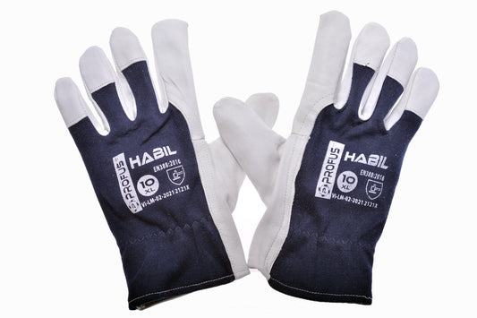 Heavy Duty Leather Work Gloves White/Navy